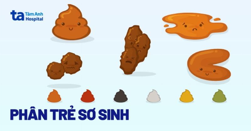 Phân trẻ sơ sinh bất thường: Hình ảnh minh họa